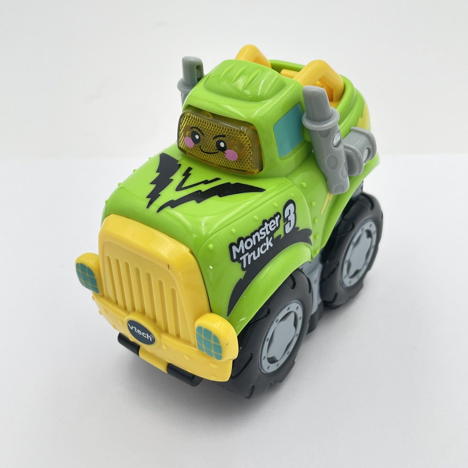 VTech Monster Truck 3 Green Yellow Toy Vehicle Sound Light Up Kids Car Works