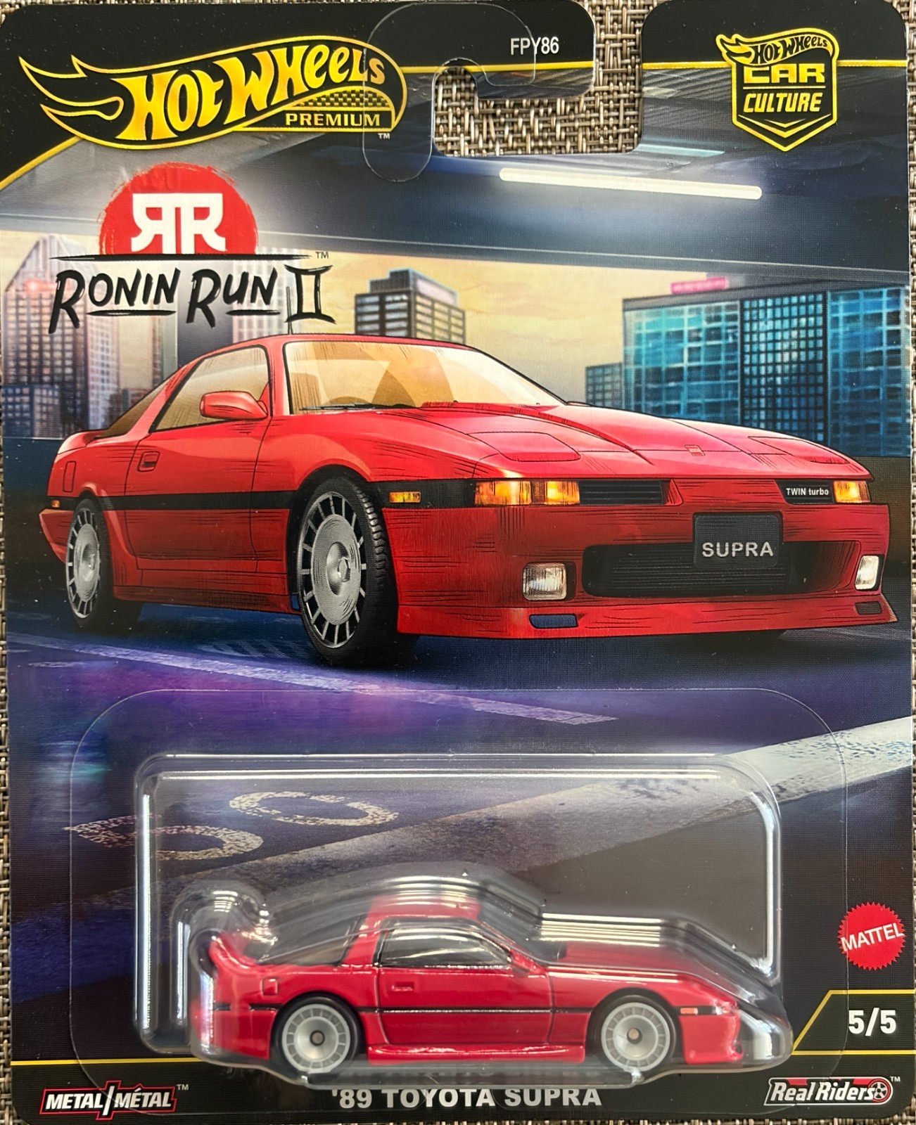 Hot Wheels Car Culture Ronin Run 2 II ’89 Toyota Supra , free shipping !