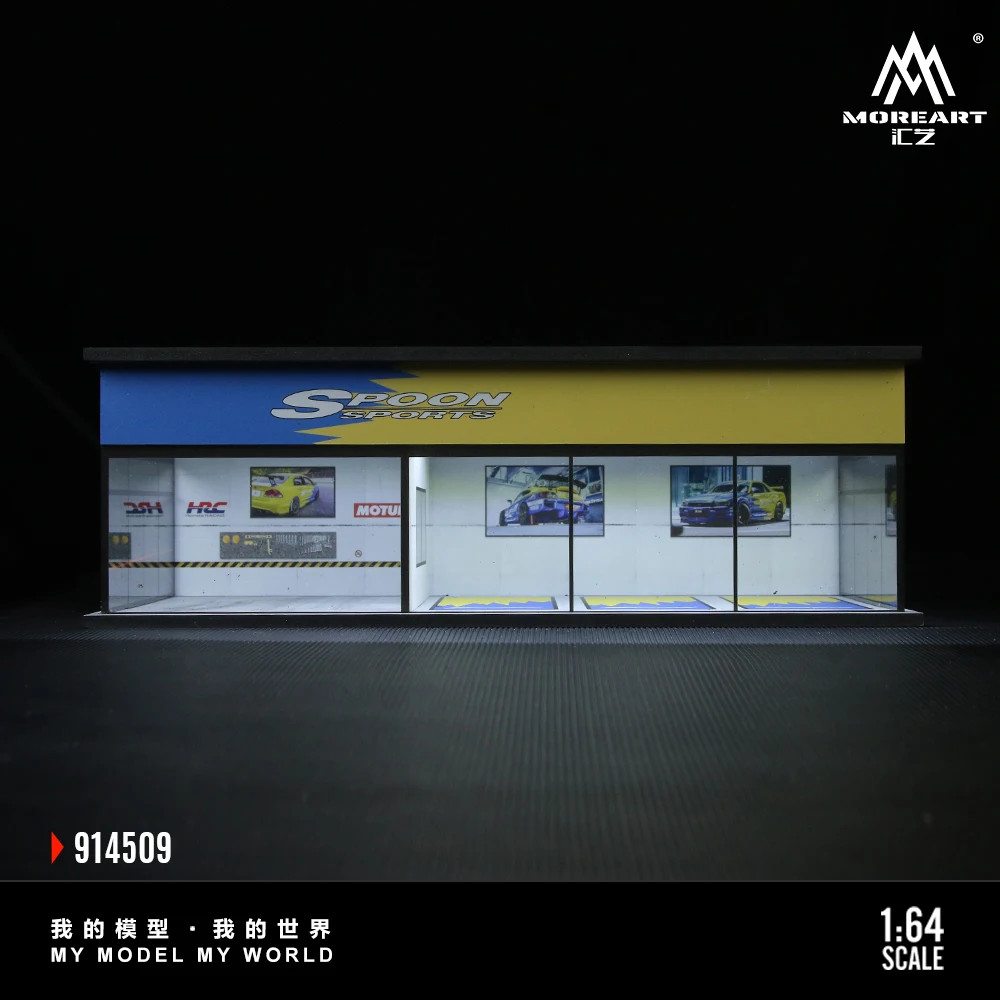 More Art 1:64 Advan/Spoon Exhibition Hall Parking Lot Diorama For Display&Collec