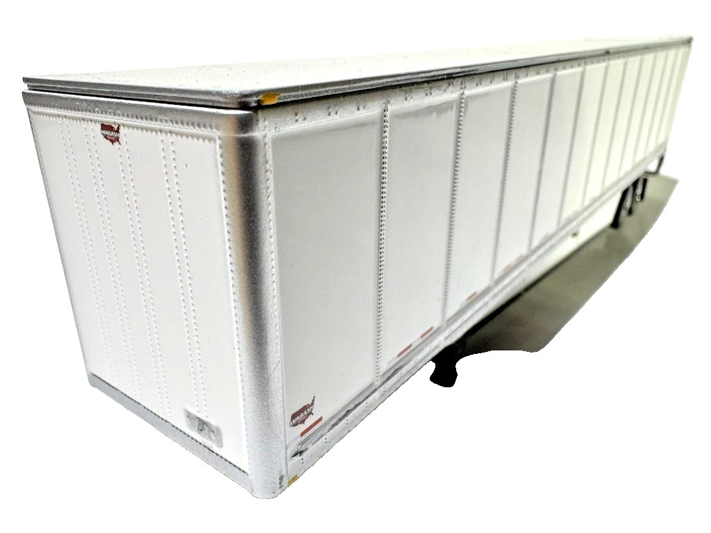 DCP FIRST GEAR 1/64 SCALE WABASH TANDEM AXLE DRY VAN TRAILER WHITE RIBED SIDES