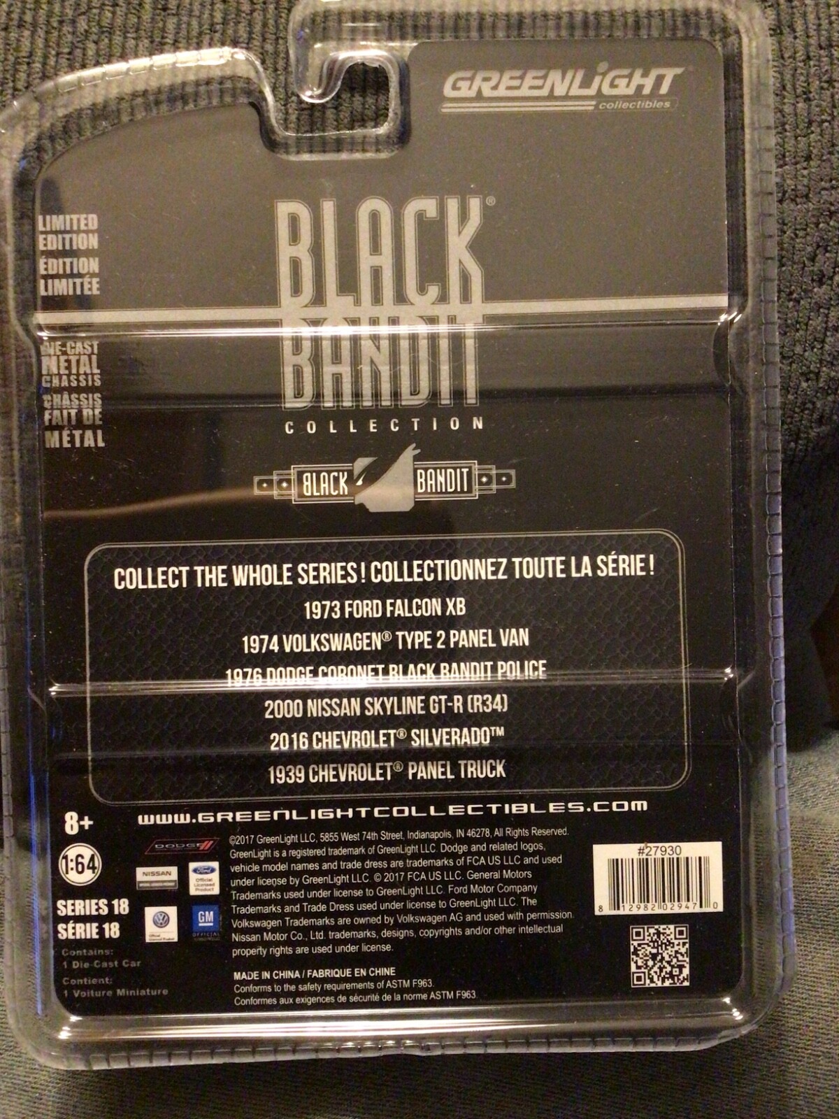 Rare 2017 series 18 NEW GREENLIGHT 1:64 BLACK BANDIT 1973 Ford Falcon XB