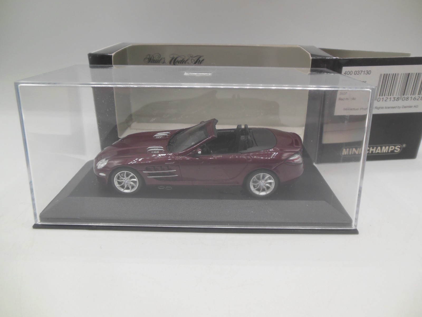 Minichamps 400 037130 2007 Mercedes Benz SLR Mclaren Roadster Red Metallic 1:43