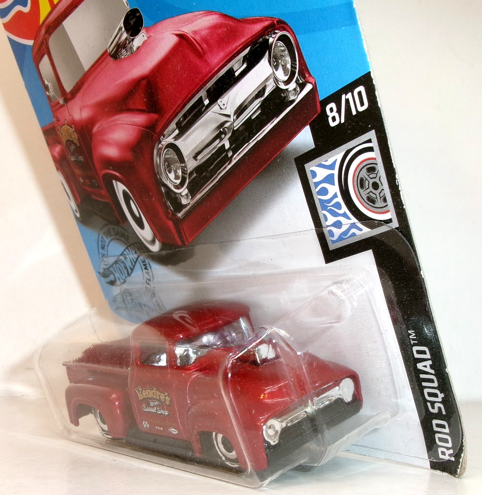 2019 HOT WHEELS 1:64 HW ROD SQUAD 8/10 RED CUSTOM ’56 FORD TRUCK KROGER