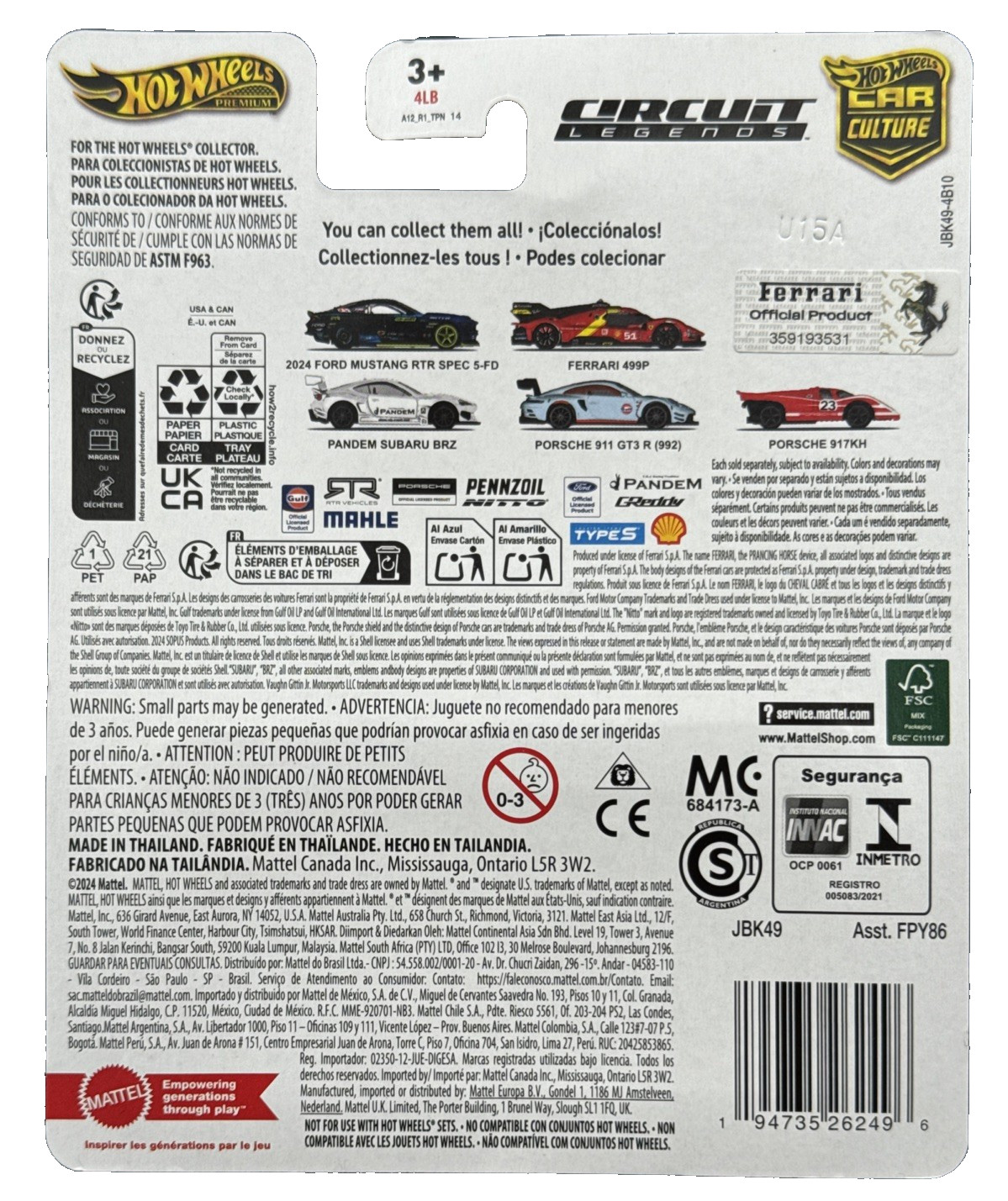 Hot Wheels Premium 2025 Car Culture Circuit Legends 2/5 Red Ferrari 499P