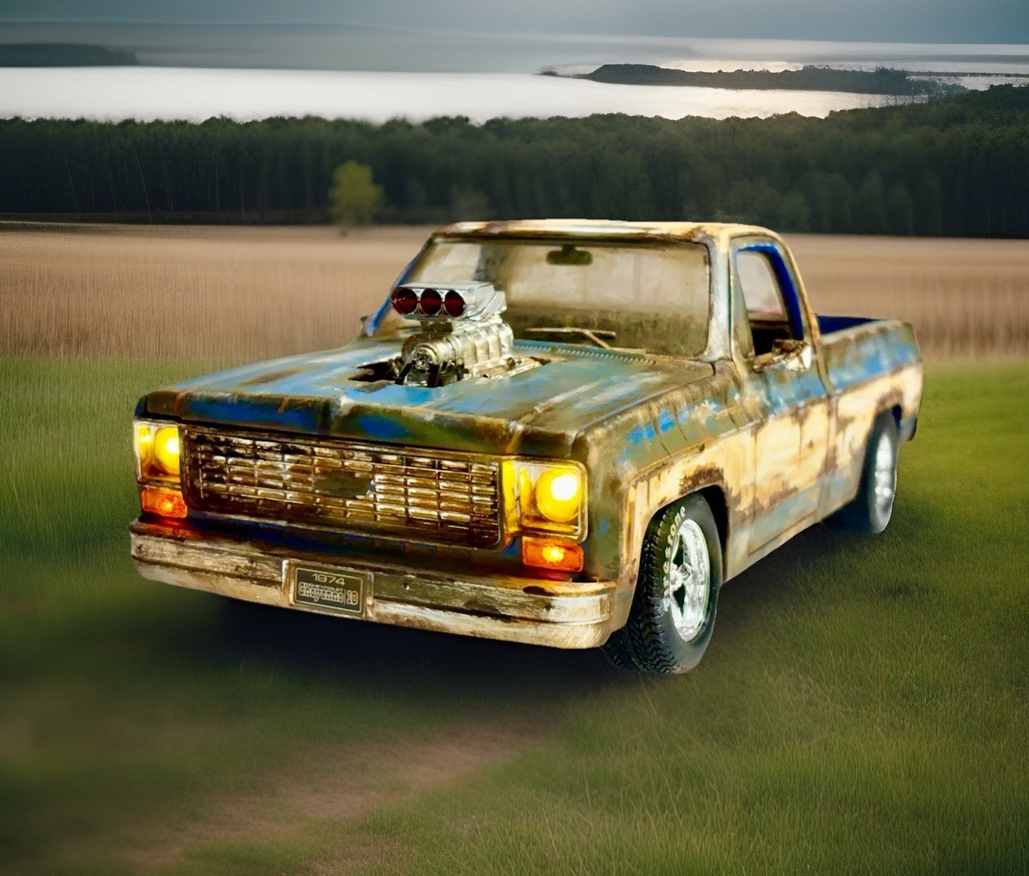 Weathered 1974 Chevrolet C-10 PRO Street Truck Cheyenne BARN FIND Abandoned Rust