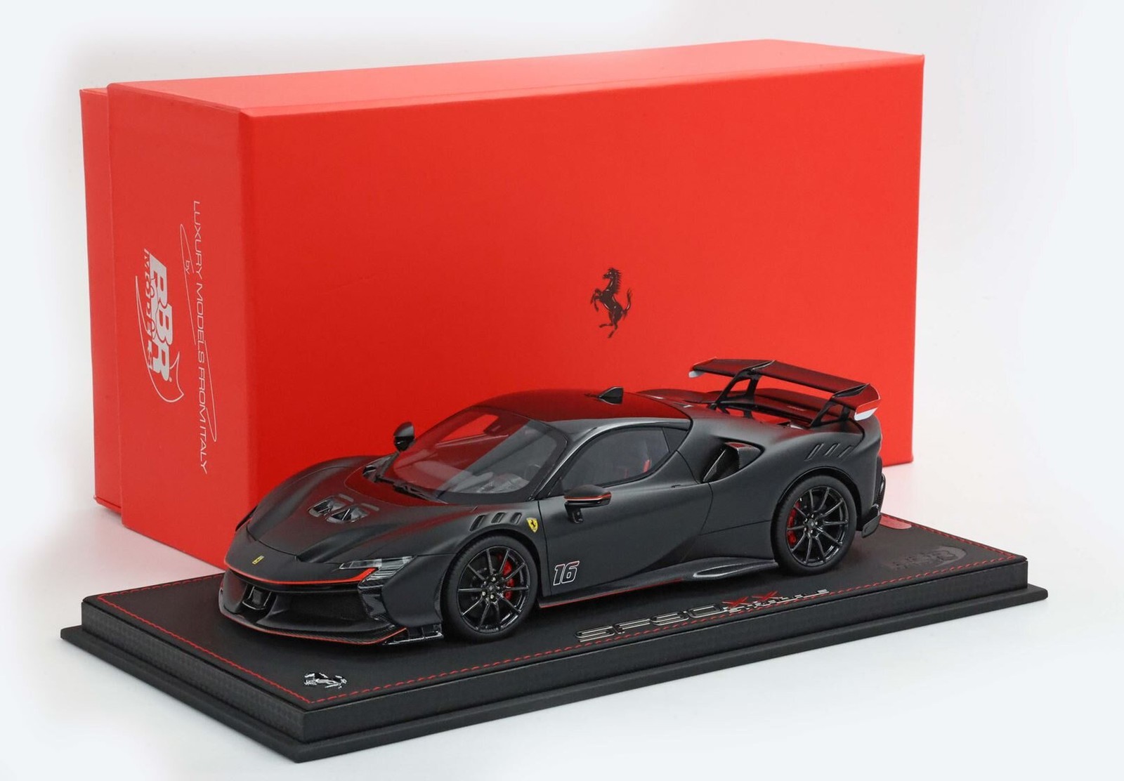 Ferrari SF90 XX Stradale Race #16 Matt Black in 1:18 scale by BBR