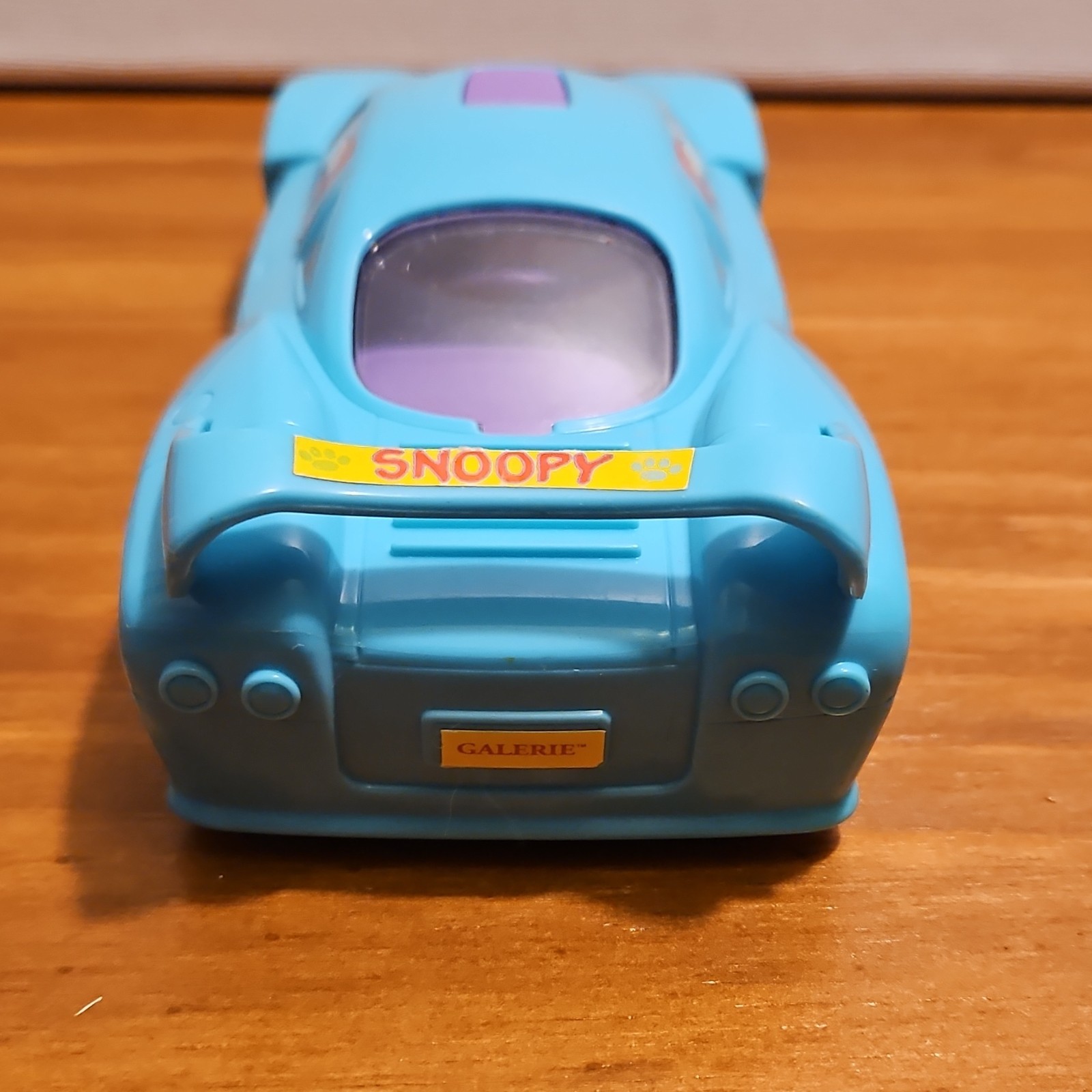 Snoopy Blue & Purple Plastic Toy Race Car Peanuts Collectible by Galerie