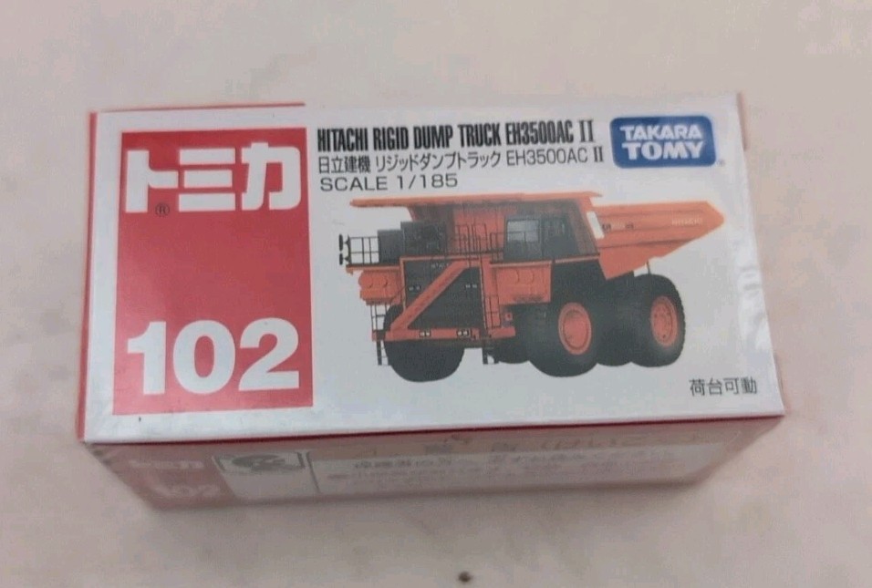 Takara Tomy Tomica #102 Hitachi Rigid Dump Truck EH3500AC II 1/185 Scale NEW!!