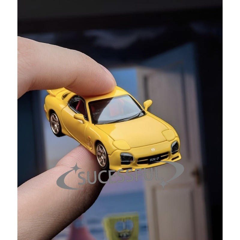 1/64 Scale JDM Mazda RX7 FD3S A-Spec Yellow Diecast Metal Car Model FH