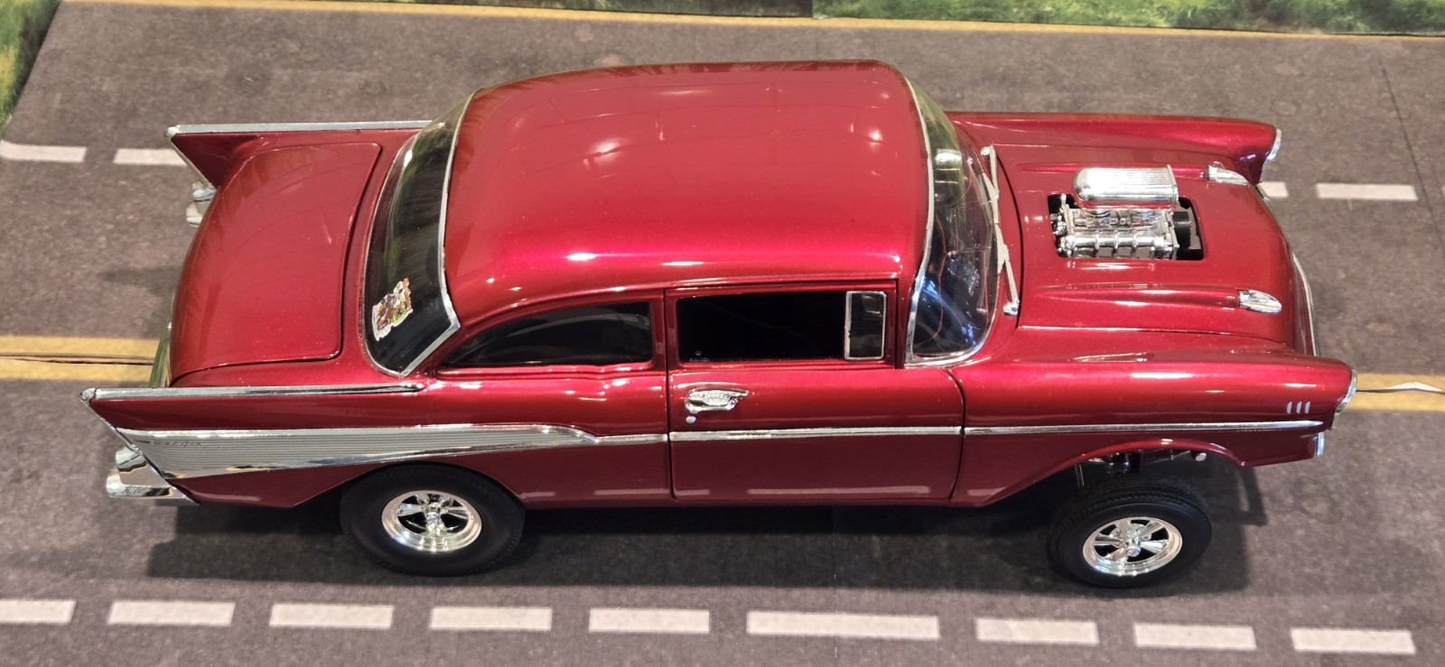 1/18 ACME 1957 RAT FINK MR GASSER CHEVROLET BEL AIR DIECAST NHRA RED **READ**