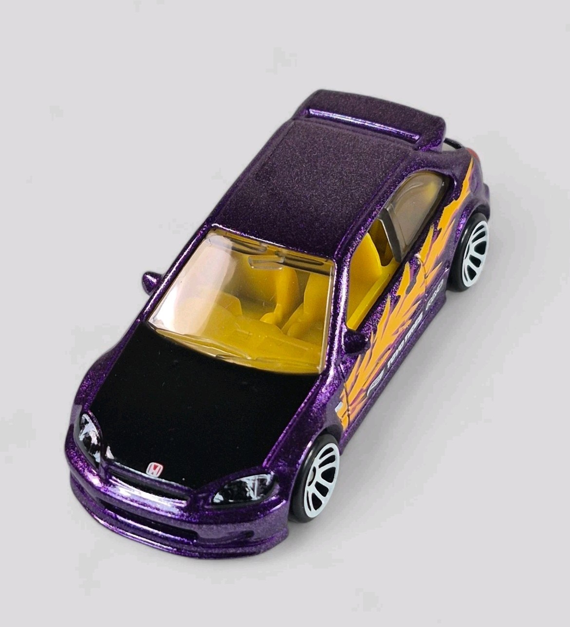 1999 HONDA CIVIC TYPE R Diorama Collectible DieCast Model Car 1:64 Purple LOOSE