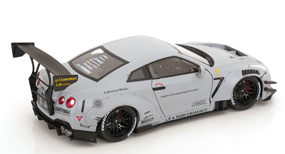 Solido 1/18 Nissan Gt-r (r35) with Liberty Walk Body Kit Type 2.0 Grey 2024