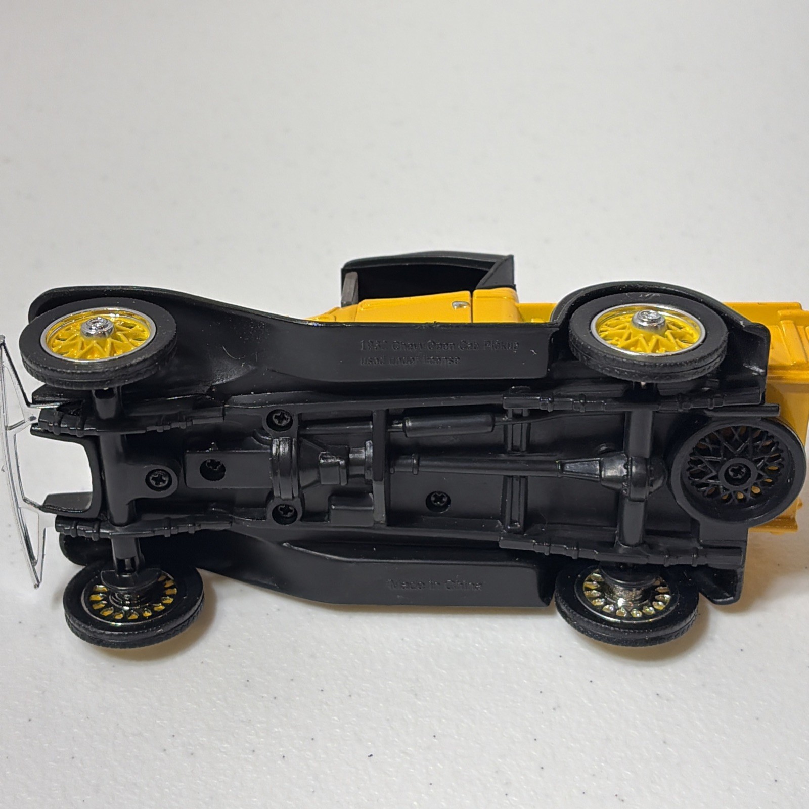 1932 Chevy Open Cab Pickup Diecast Yellow Black Vintage Car Collectible
