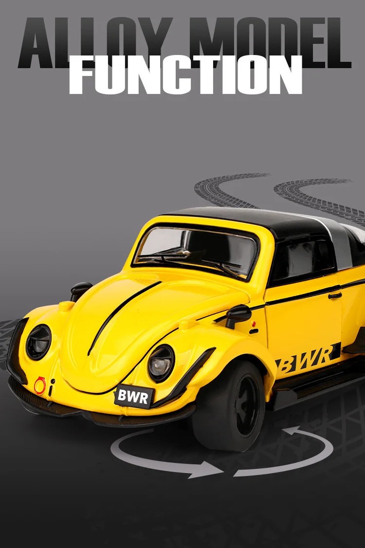 1:32 Beetle Type 1 Alloy Modified Wide Body Sports Car Model Diecasts Metal Clas