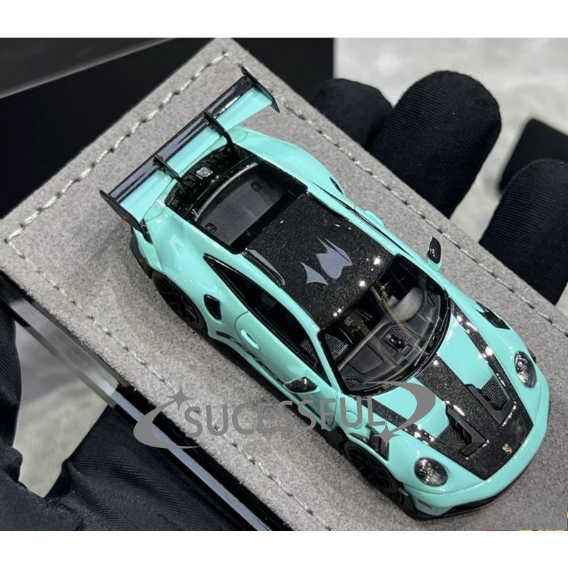 1:64 HH Light Blue Porsche 992.1 GT3 RS Resin Diecast Display Car