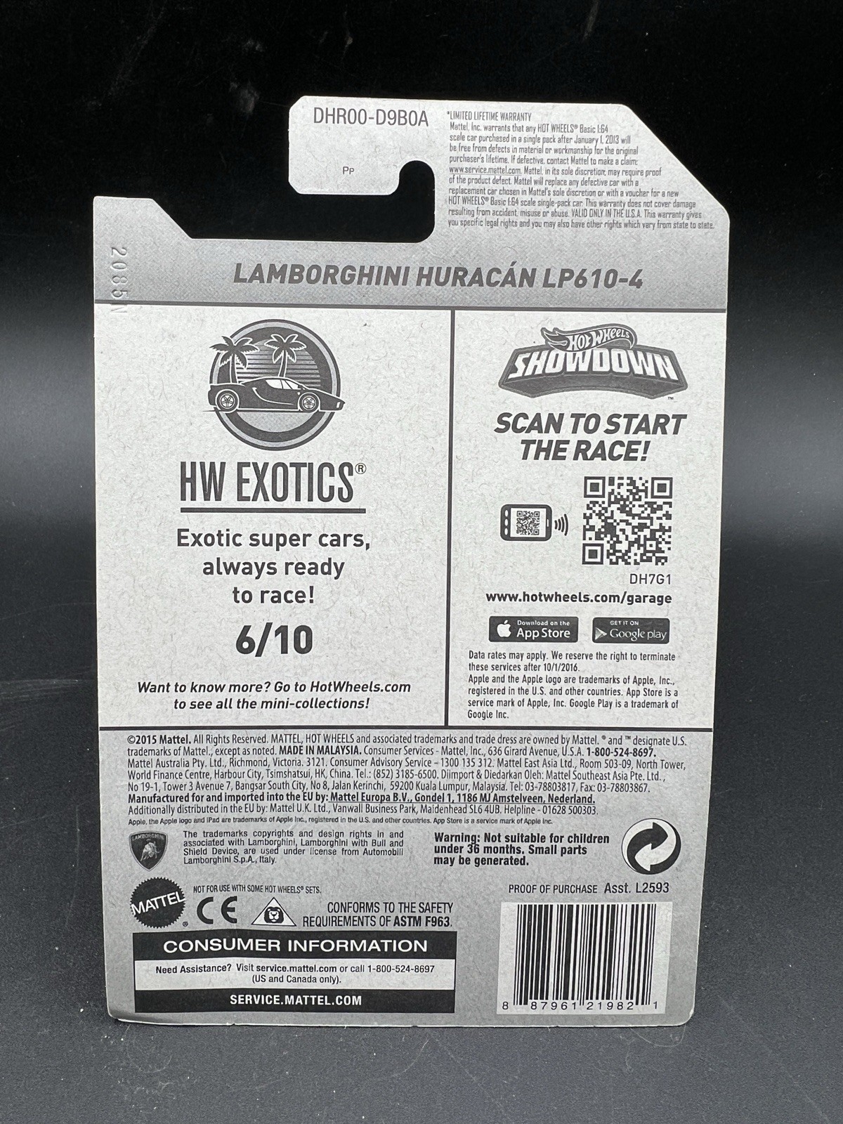 Hot Wheels Lamborghini Huracan LP610-4 Orange 2016 HW Exotics #76 MIP
