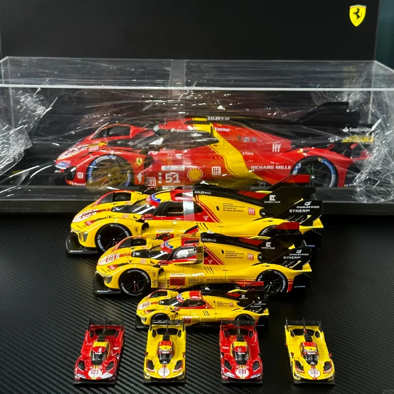 New In Stock Bburago 1:64 Ferrari 2024 499p #83 #51 24h Le Mans Alloy Luxury Veh