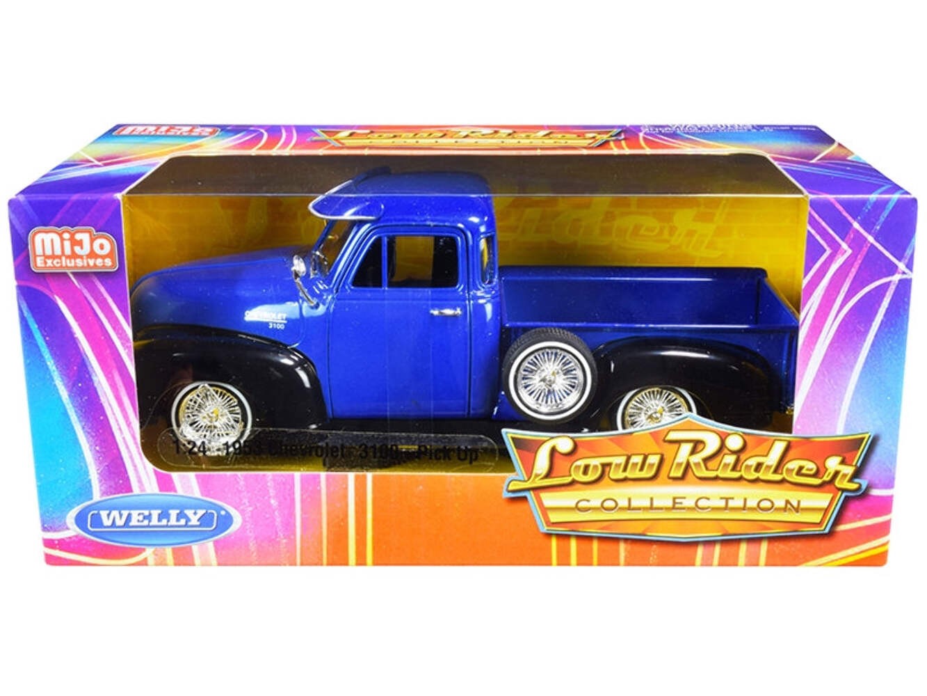 1953 Chevrolet 3100 Pickup Truck Blue and Black “Low Rider Collection” 1/24 Diec
