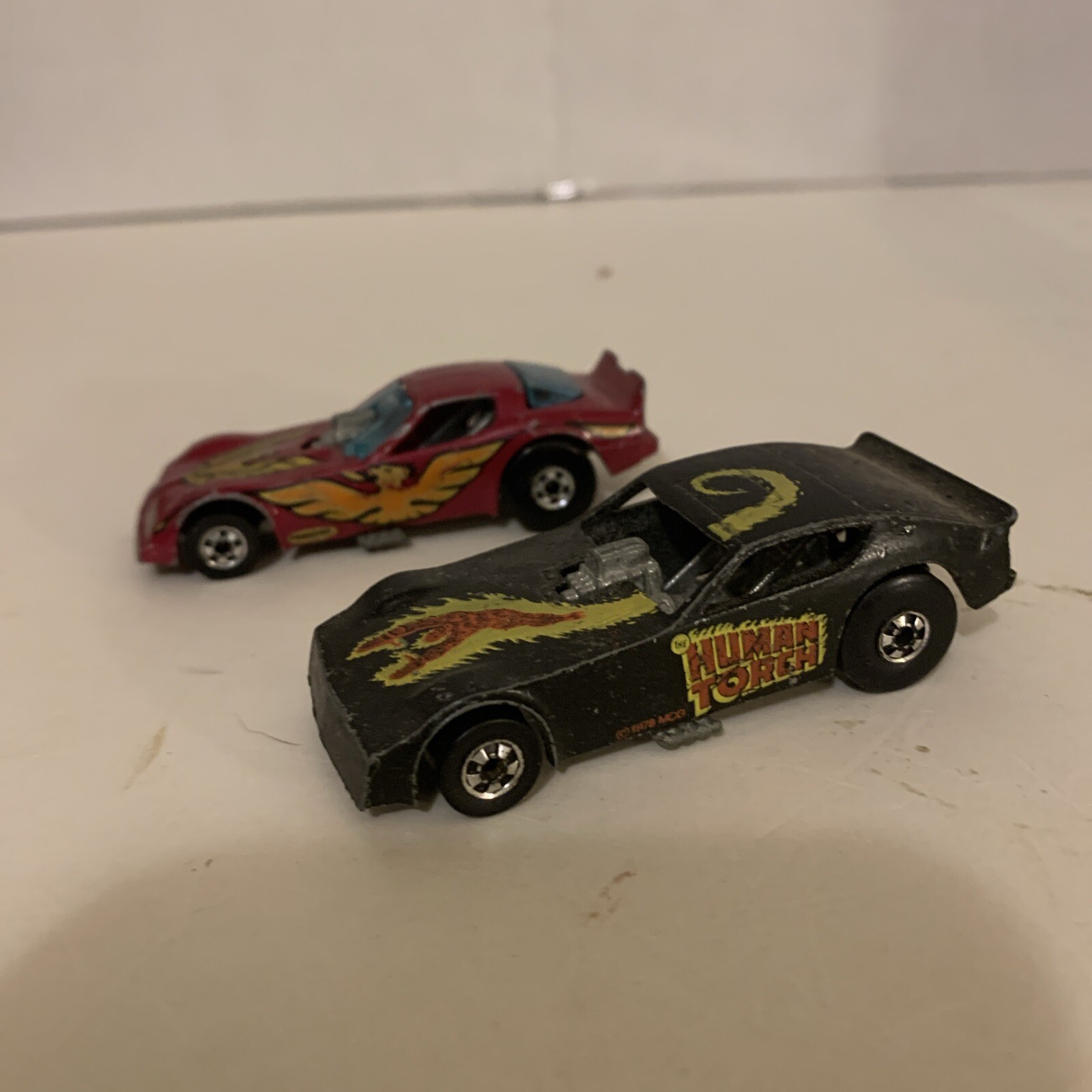 Lot Of 2 Hot Wheels Funny Car Dragsters Human Torch And Firebird Loose