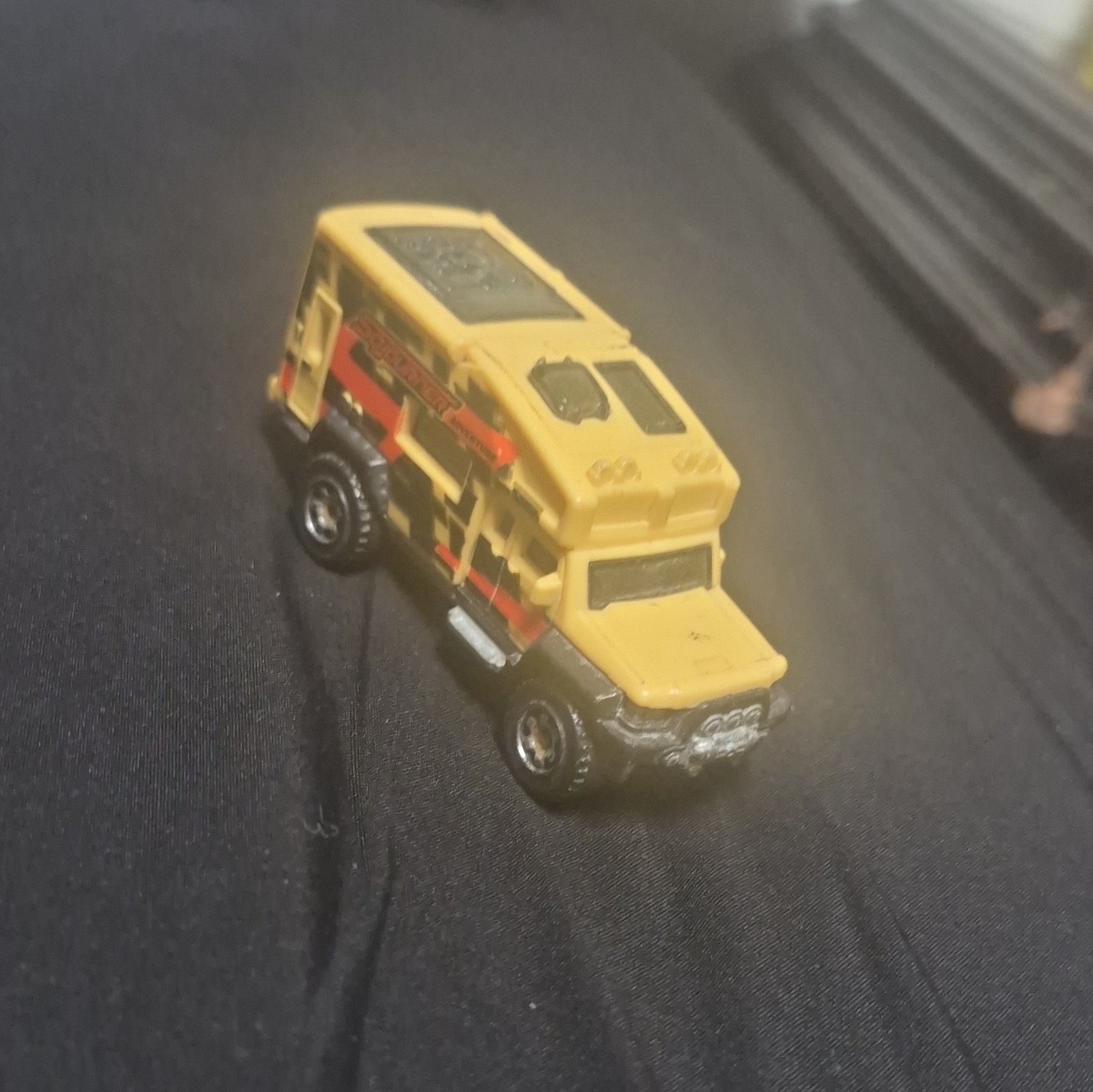 Matchbox Tan Diecast Off-Road Truck Toy Vehicle w/ Red & Black Graphics