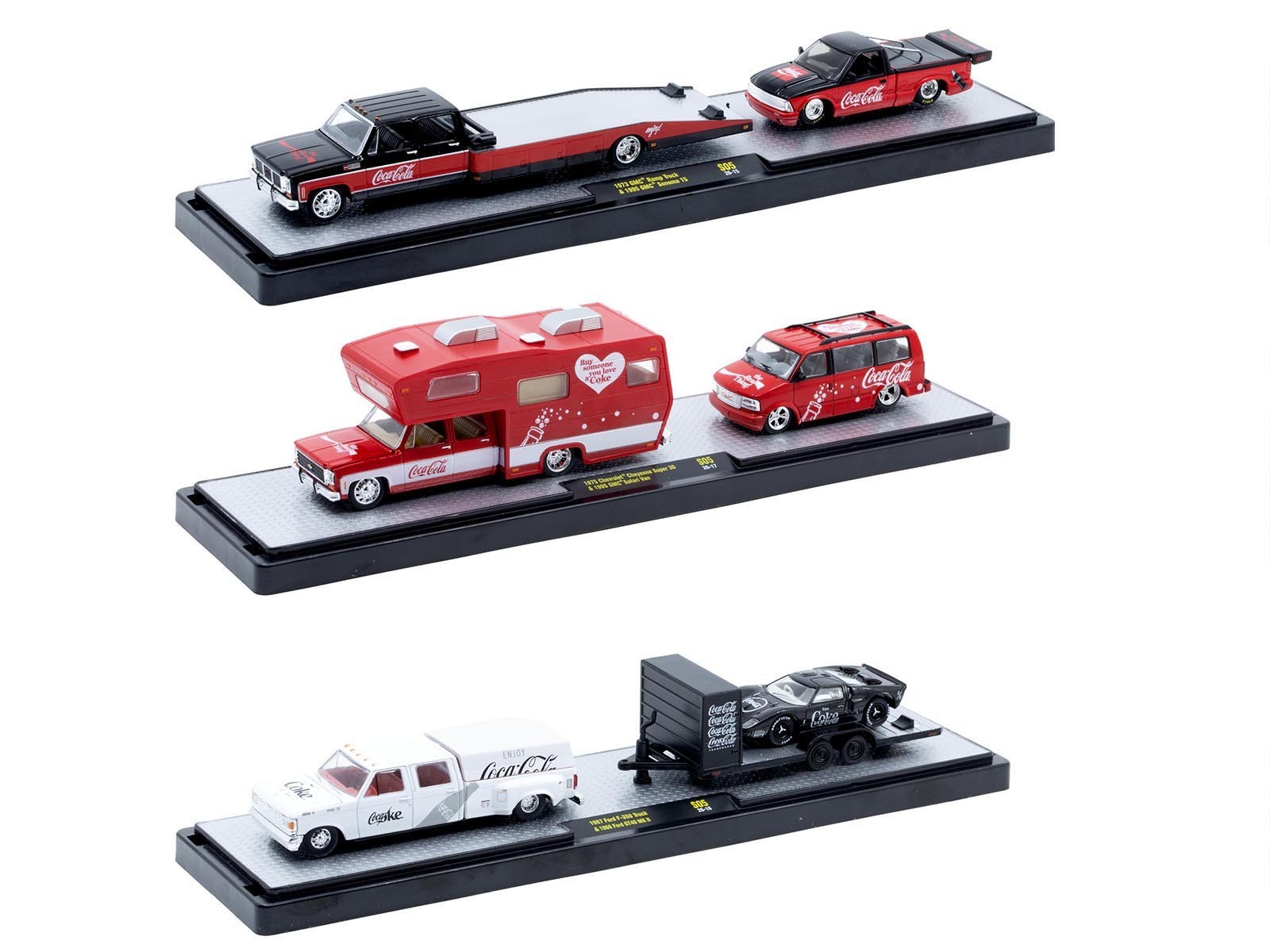 AUTO HAULERS “COCA-COLA” RELEASE S05, 3 PC SET 1/64 DIECAST MODELS M2 56000-S05