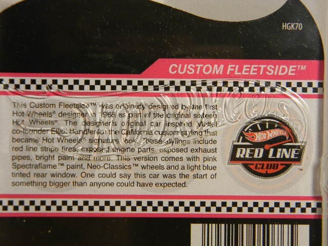 2022 Hot Wheels RLC “CUSTOM FLEETSIDE” Pink, Unopened Blister Package