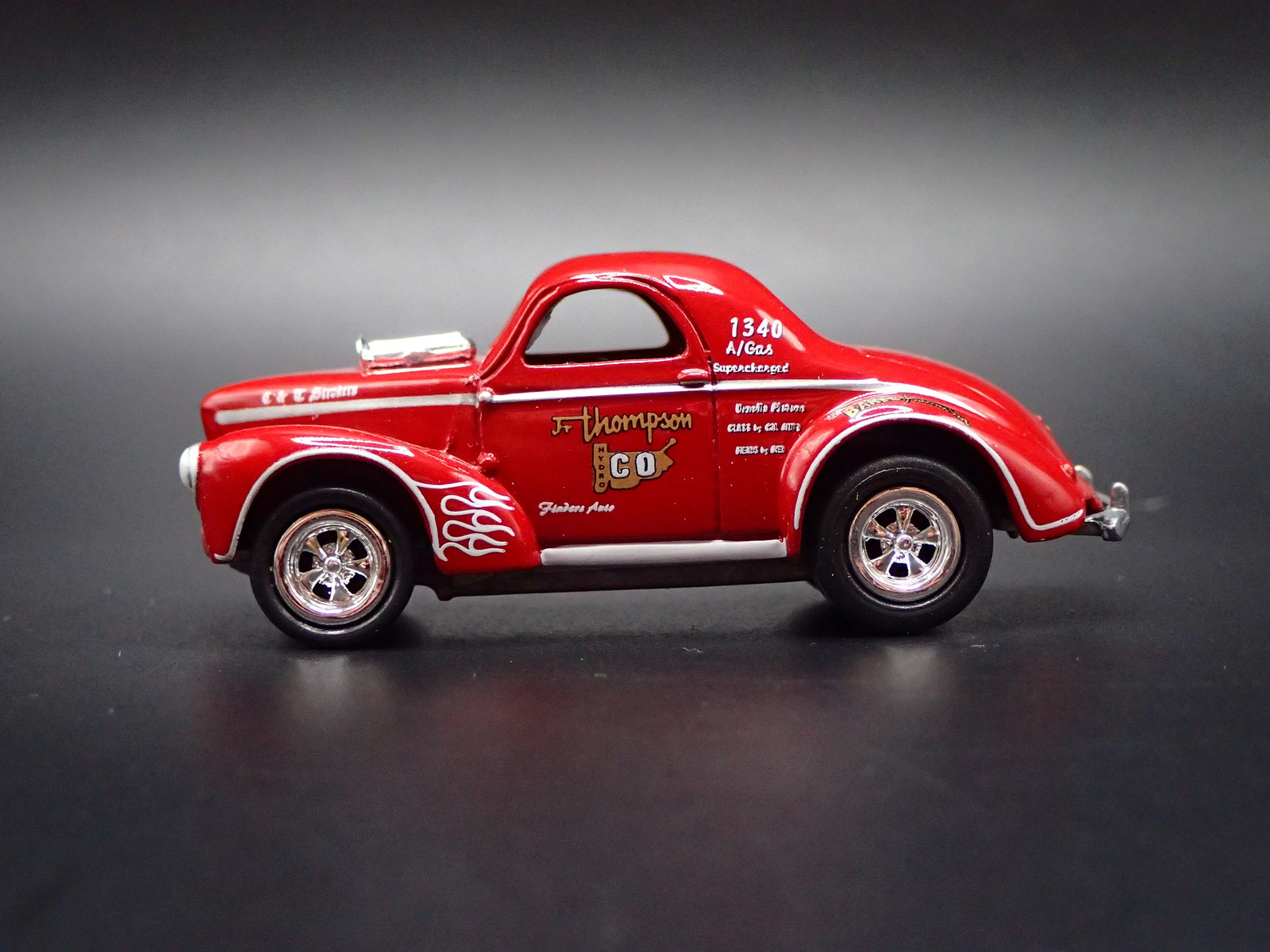 1940 40 WILLY’S COUPE NHRA BURGUNDY 1:64 SCALE COLLECTIBLE DIECAST MODEL CAR