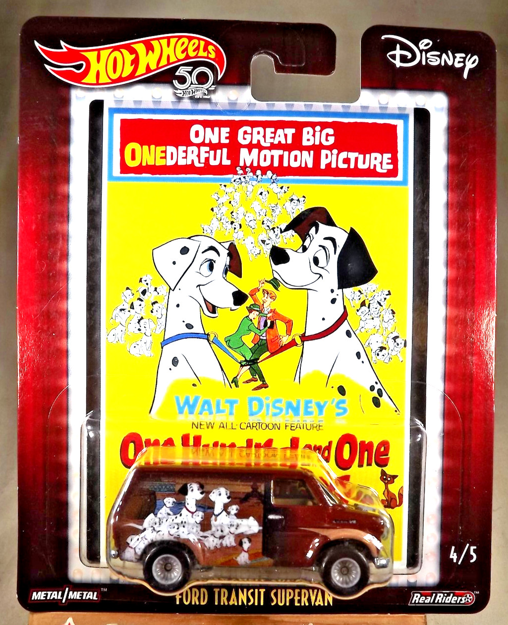 2018 Hot Wheels Disney One Hundred and One Dalmatians 4/5 FORD TRANSIT SUPERVAN