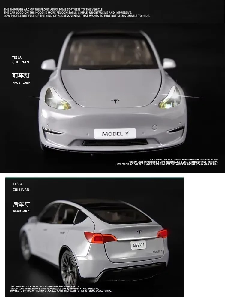 1:24 Tesla Model 3 Model Y Alloy Car Model Diecast Metal Toy Vehicles Car Model