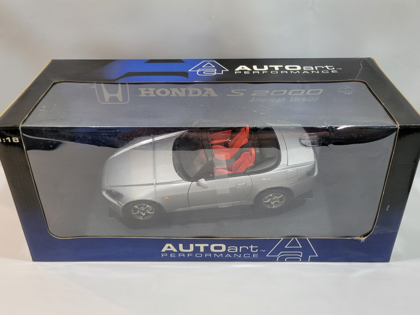 NEW AUTOart 1/18 HONDA S2000 LH DRIVE SILVER RARE AMERICAN VERSION MINT AP1