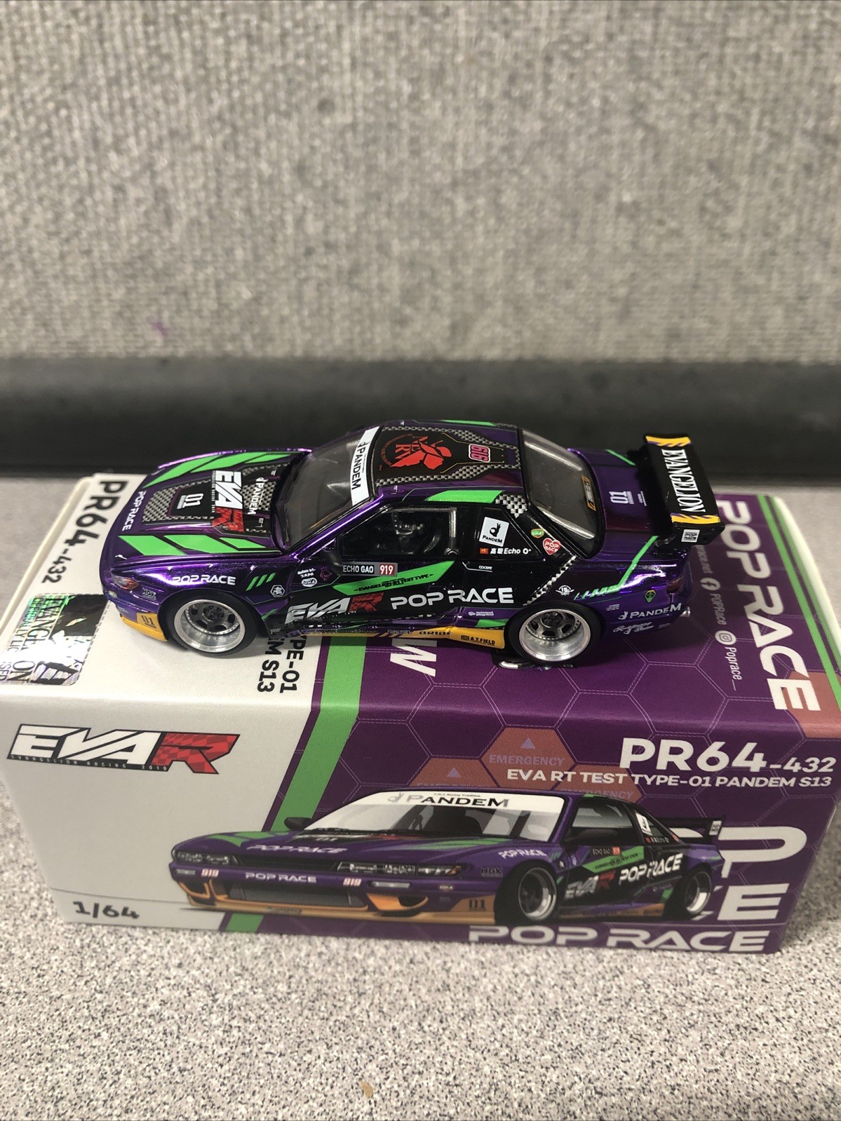 Pop Race 1:64 Factory Sealed EVA RT Test Type-01 Pandem S13 Nissan Silvia #432