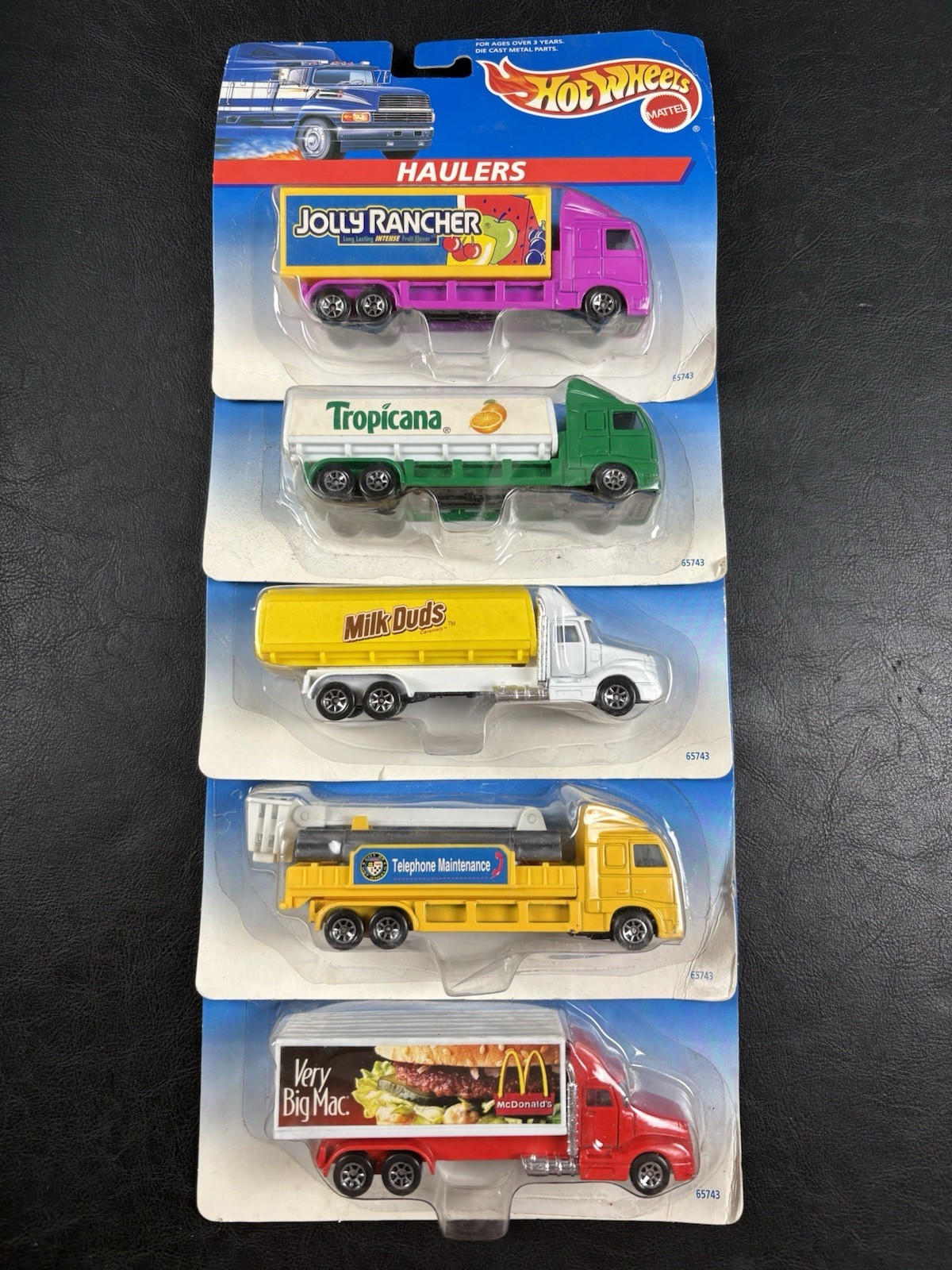Hot Wheels Haulers Lot Of 5 – 1996 McDonald’s Milk Duds Jolly Rancher Tropicana
