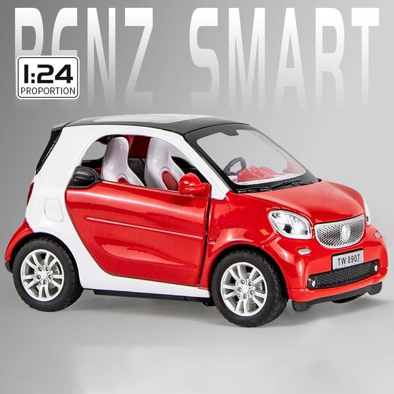 1:24 Car Smart Fortwo Alloy Metal Diecast Vehicle Toy Car Model Metal Car Toys
