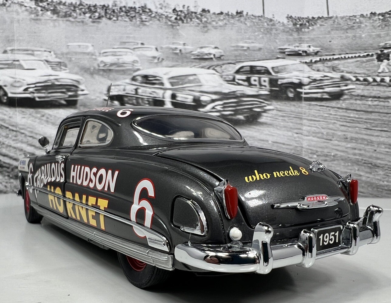 Franklin Mint 1951 Hudson Hornet Coupe #6 Stock Car Gray 1:24 – RARE Papers