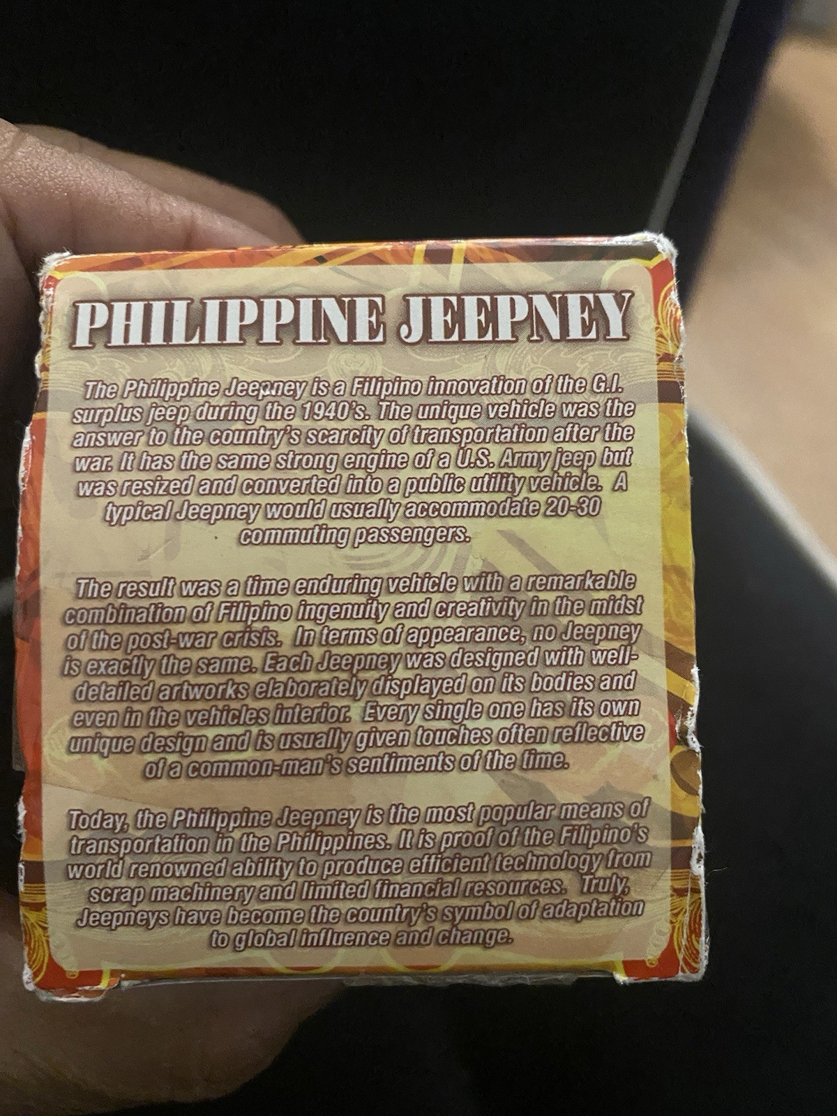 Philippine Jeepney Special Bronze Edition Jeep-Holder Die Cast J&J Pinoy Crafts