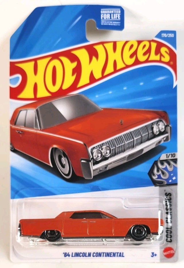 2 Car Lot Hot Wheels DG Exclusive ’64 Lincoln Continental Green ’24 Orange ’26