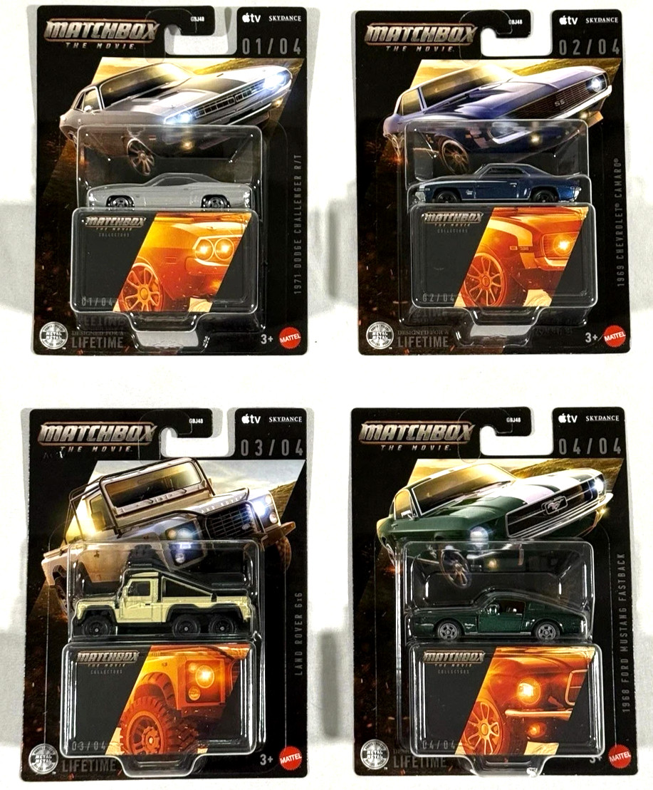 2026 Matchbox The Movie Collectors Set Of 4 GBJ48 (Challenger – Camaro – 6×6)