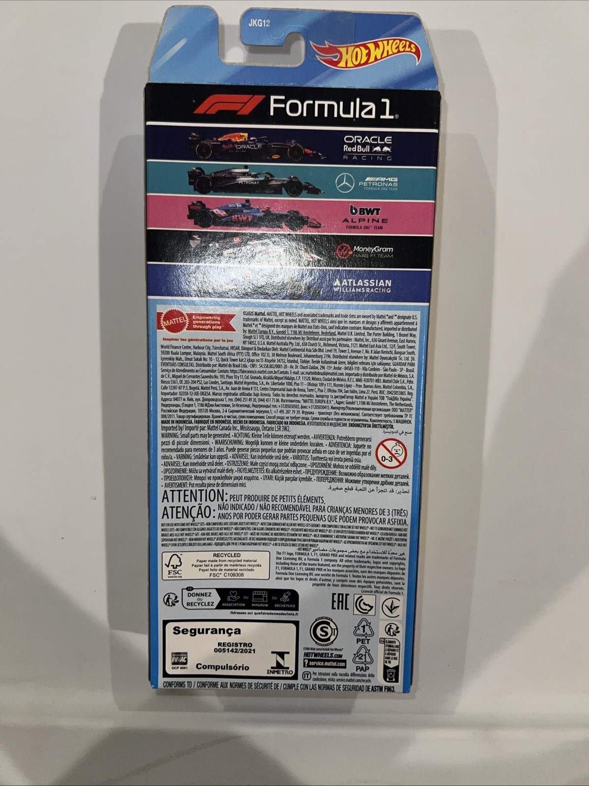 2025 Formula 1 Car * 5 Pack F1 Hot Wheels 2026 RedBull, AMG Williams, BWT, Hass