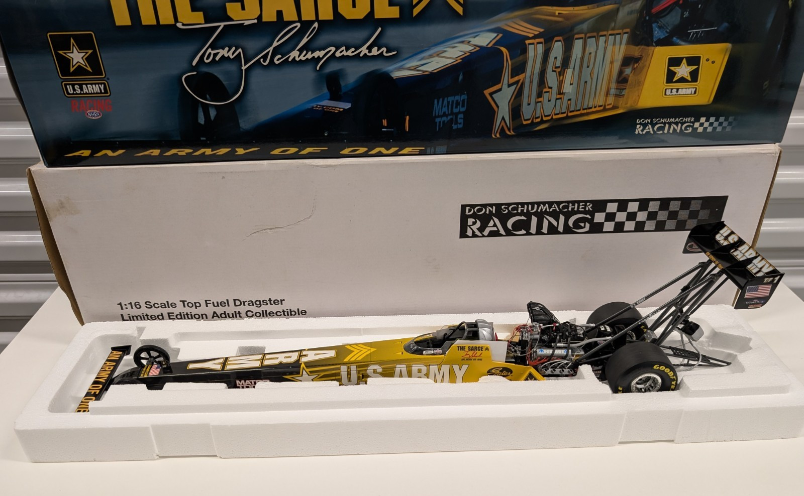 Milestone 2004 Tony Schumacher U.S. Army Sarge 1/16 Top Fuel Dragster NHRA As Is