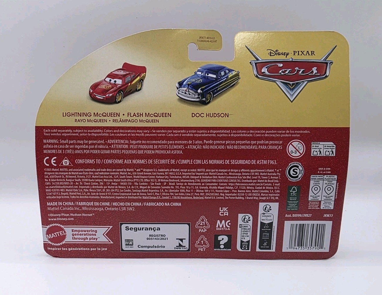 Disney Pixar Cars 20th Anniversary Lightning McQueen Doc Hudson 2-Pack New 2026