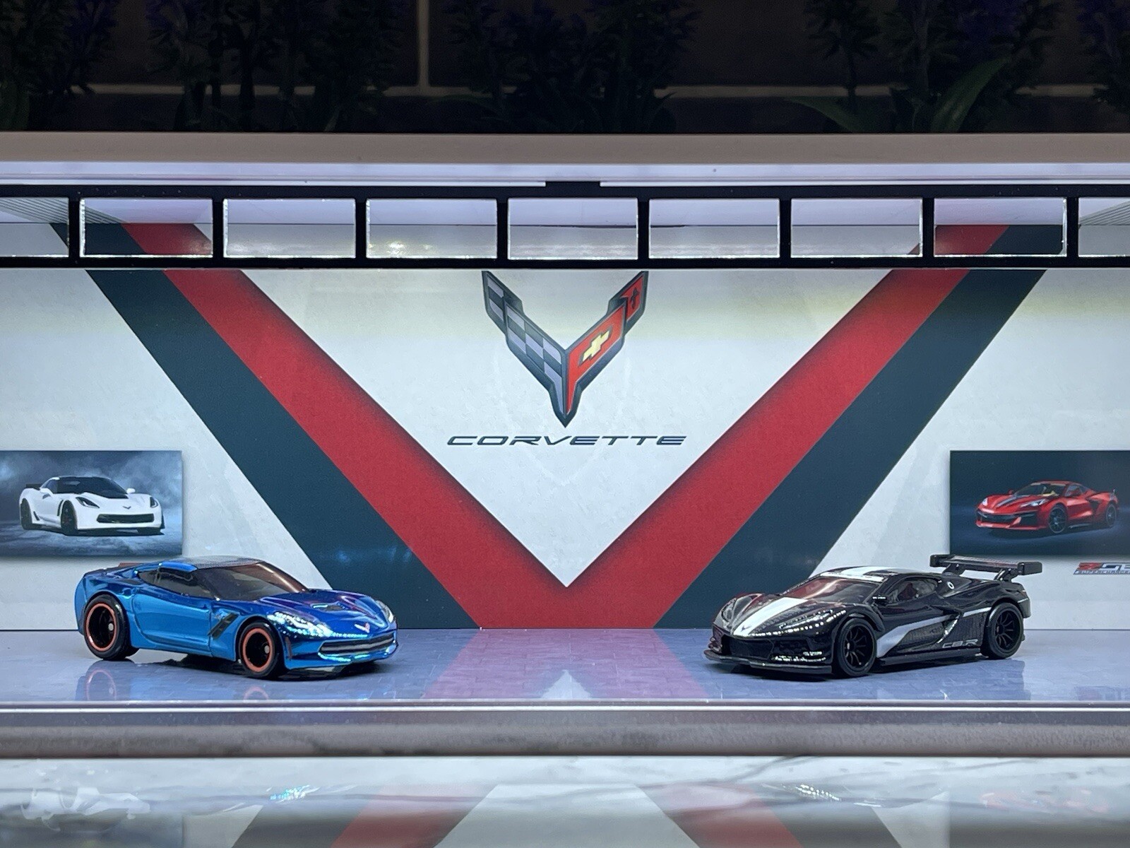 Corvette Theme FOR Hot Wheels 1:64 Model Diorama Garage LED Lighting!