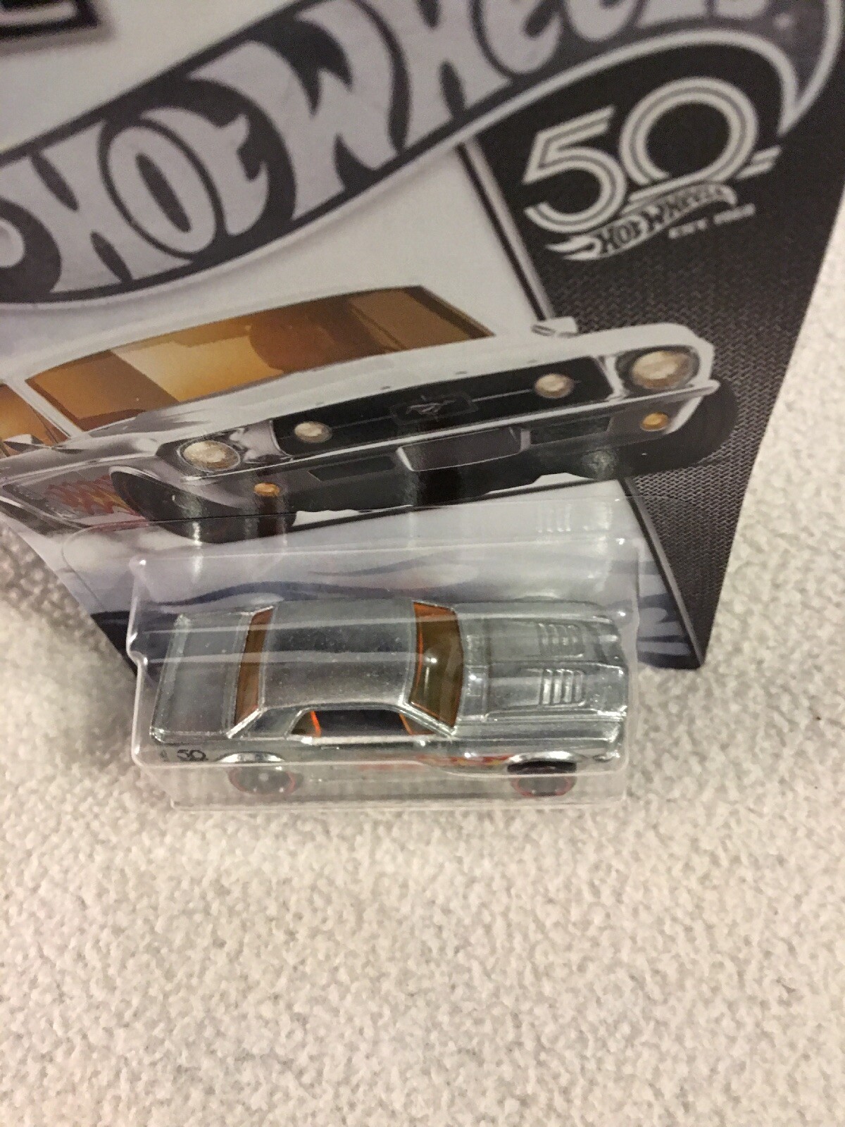 2018 Hot Wheels 50 Years ZAMAC Series ’67 Ford Mustang Coupe 1/8 new on card B3