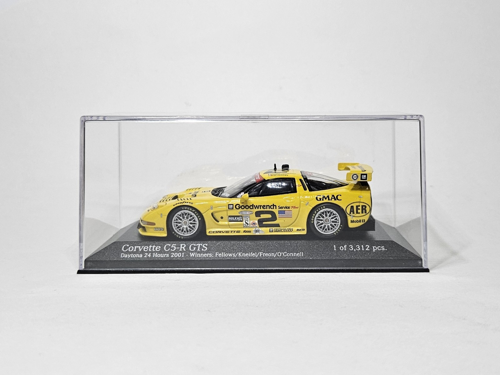 2001 CORVETTE C5-R #2 DAYTONA 24hrs WIN 1:43 ACTION Diecast C5R (1 of 3,312pcs)