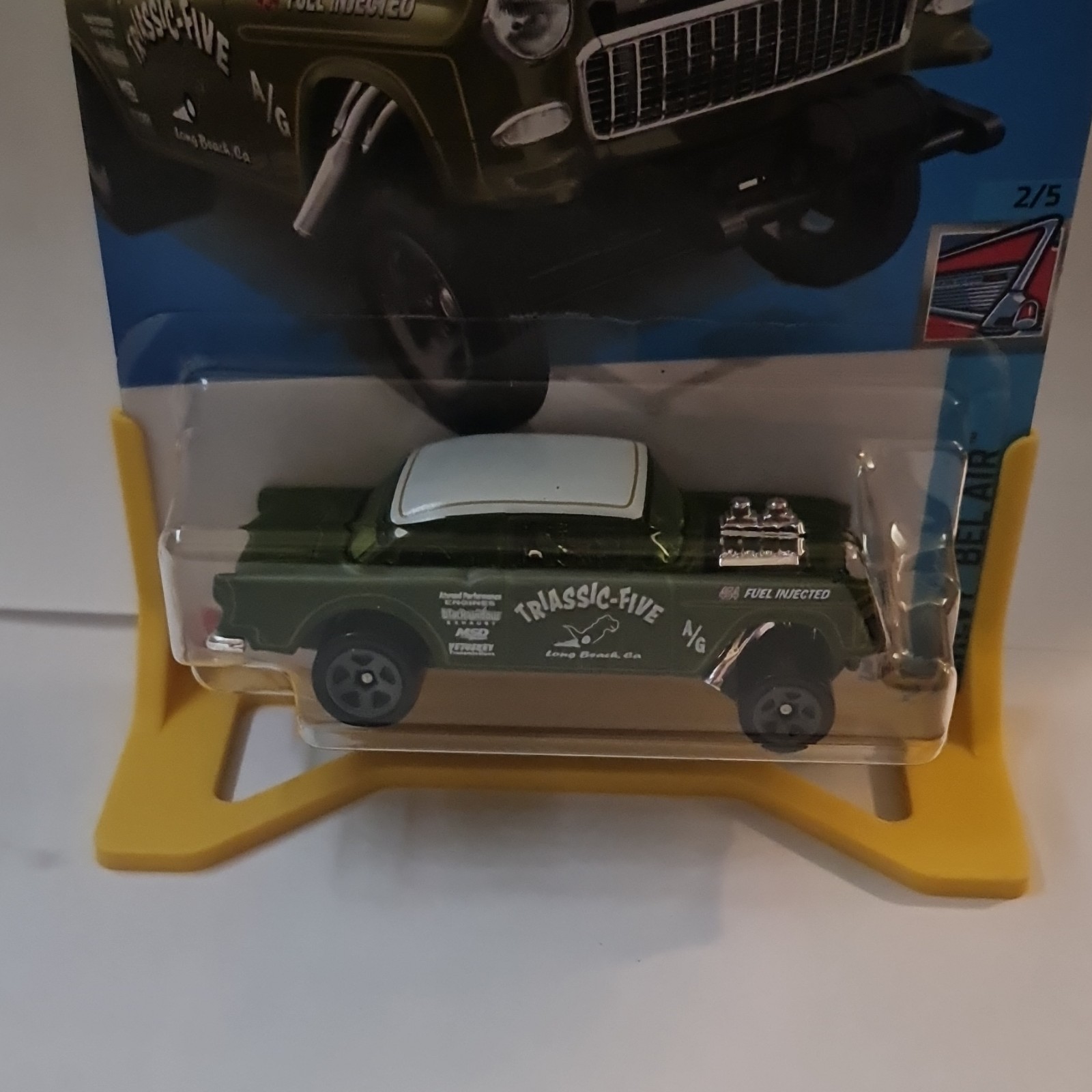 HOT WHEELS ‘55 Chevy Bel Air Gasser Comes with a free stand.