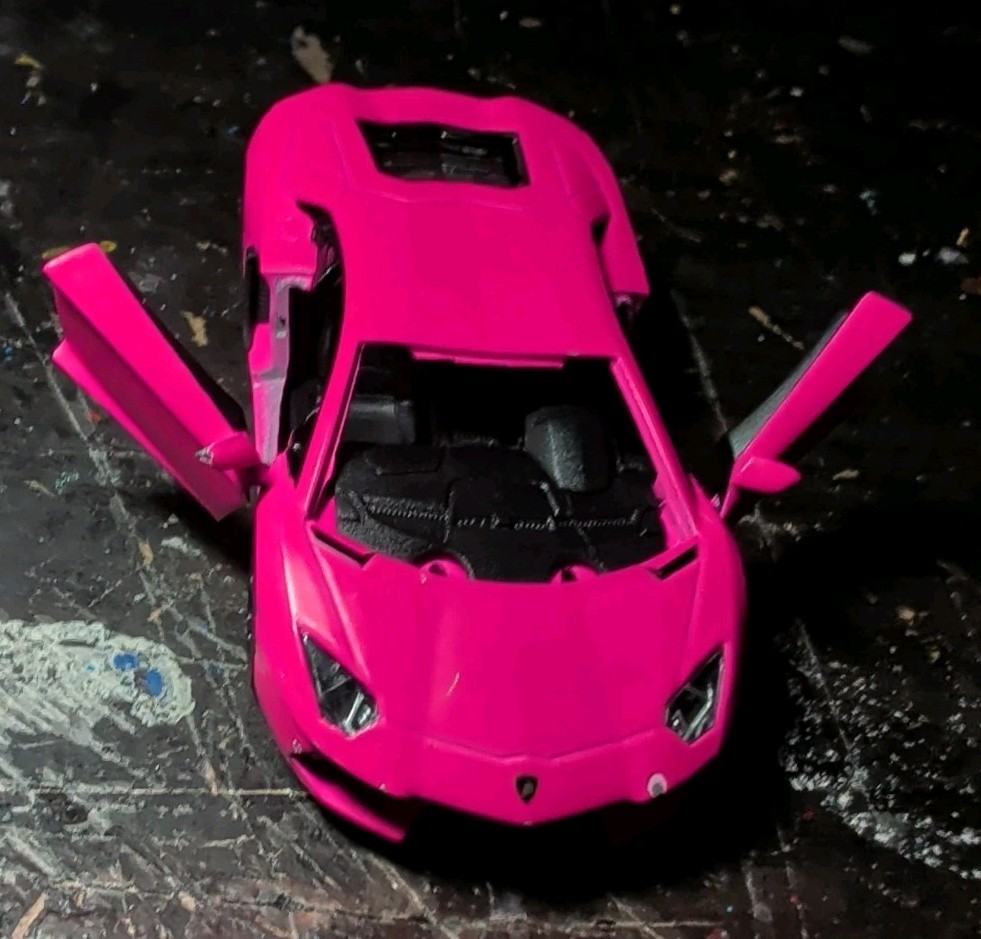Lot Of 2 Kintoy Pullback Hot Pink Lamborghini & Blue Super Turbo Z