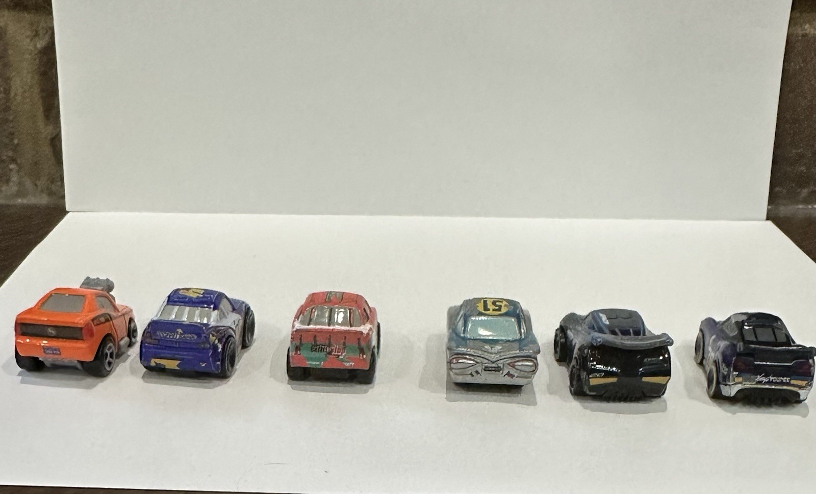 Lot Of 6 Disney Pixar Cars Die Cast Mini Racers Snot Rod Storm Sputter