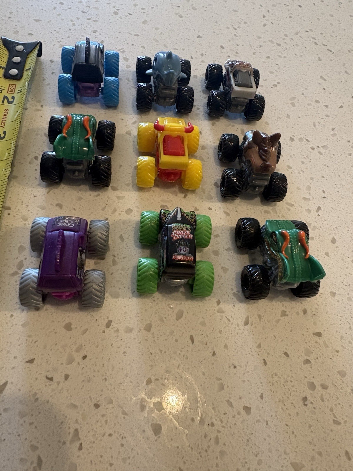 Nice Lot of 9 Spin Master Monster Jam Mini Trucks 1/87 Free Ship in USA