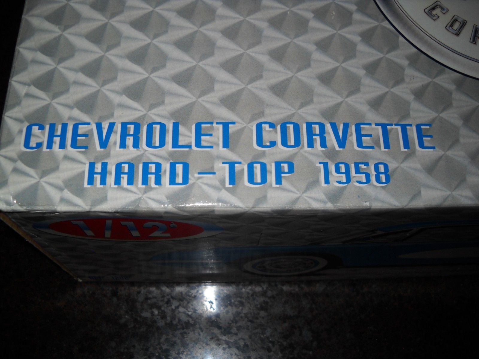 😎–SOLIDO REF.#1202**1958 CHEVROLET CORVETTE–1/12 BLUE H.T.w/REMOVABLE TOP😎