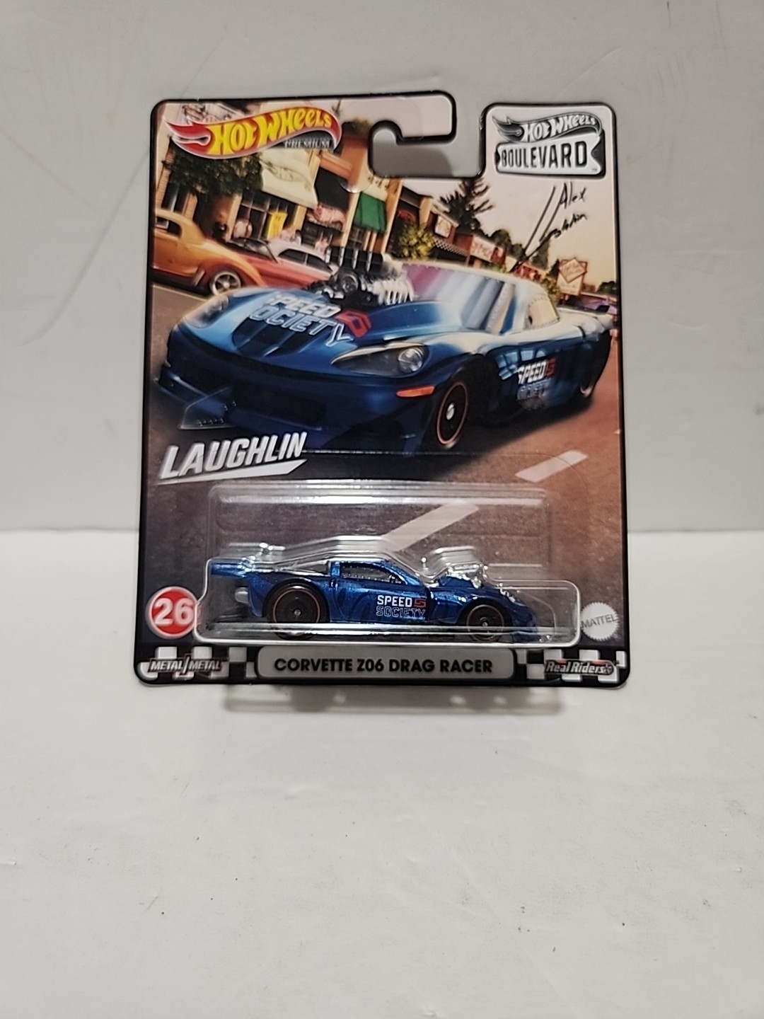 LotOf2 Hot Wheels Premium Boulevard #26 Corvette Z06 Drag Racer, #28 Porsche 964