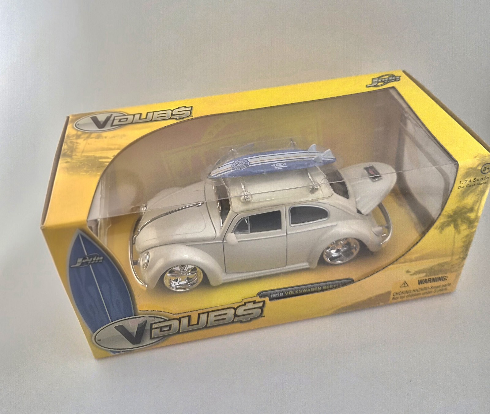 Jada Toys VDUBS 1959 Volkswagen Beetle 1:24 Silver Diecast Metal Unopened